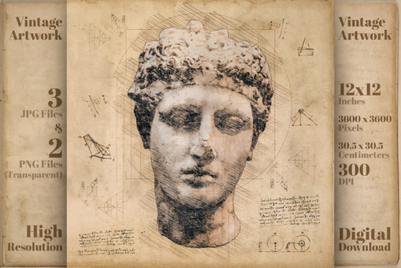 Download Marble Head Athlete Retro Drawing Sketch - Premium Bundle